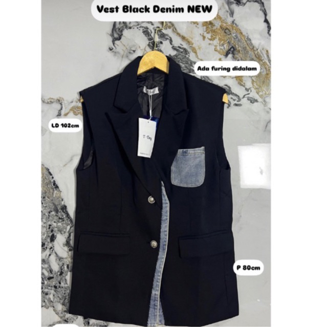 Vest Black Denim