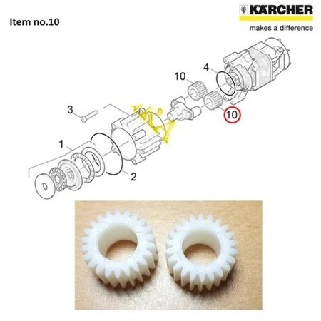 [PROMO] Karcher Planet Wheel Gear Plastik Putih – Compatible K1 K2 K2.350 K2.360