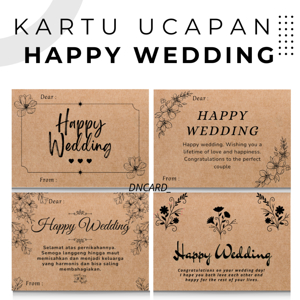 KARTU UCAPAN HAPPY WEDDING/SELAMAT ATAS PERNIKAHAN/PERNIKAHAN/WEDING CARD GREETING CARDS UK 5X7,7X9,