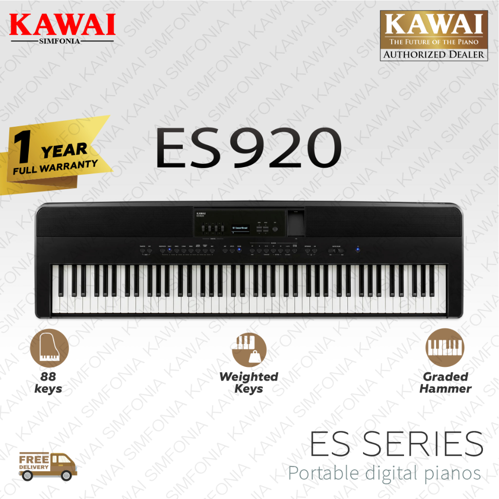 KAWAI ES920 – Portable Digital Piano – 88 keys – Responsive Hammer III Action – 256 Polyphony