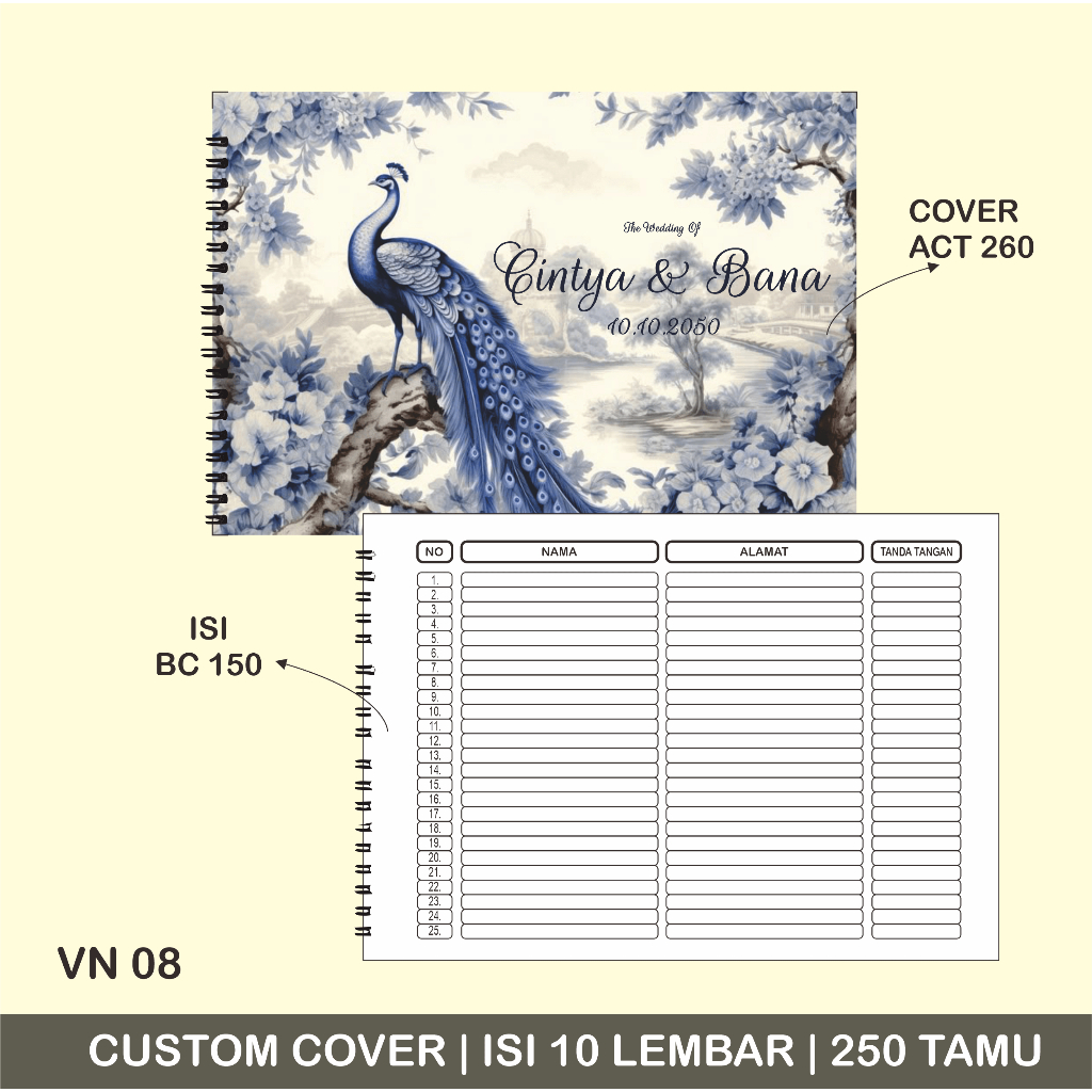 

BUKU TAMU PERNIKAHAN CUSTOM NAMA SOFT COVER