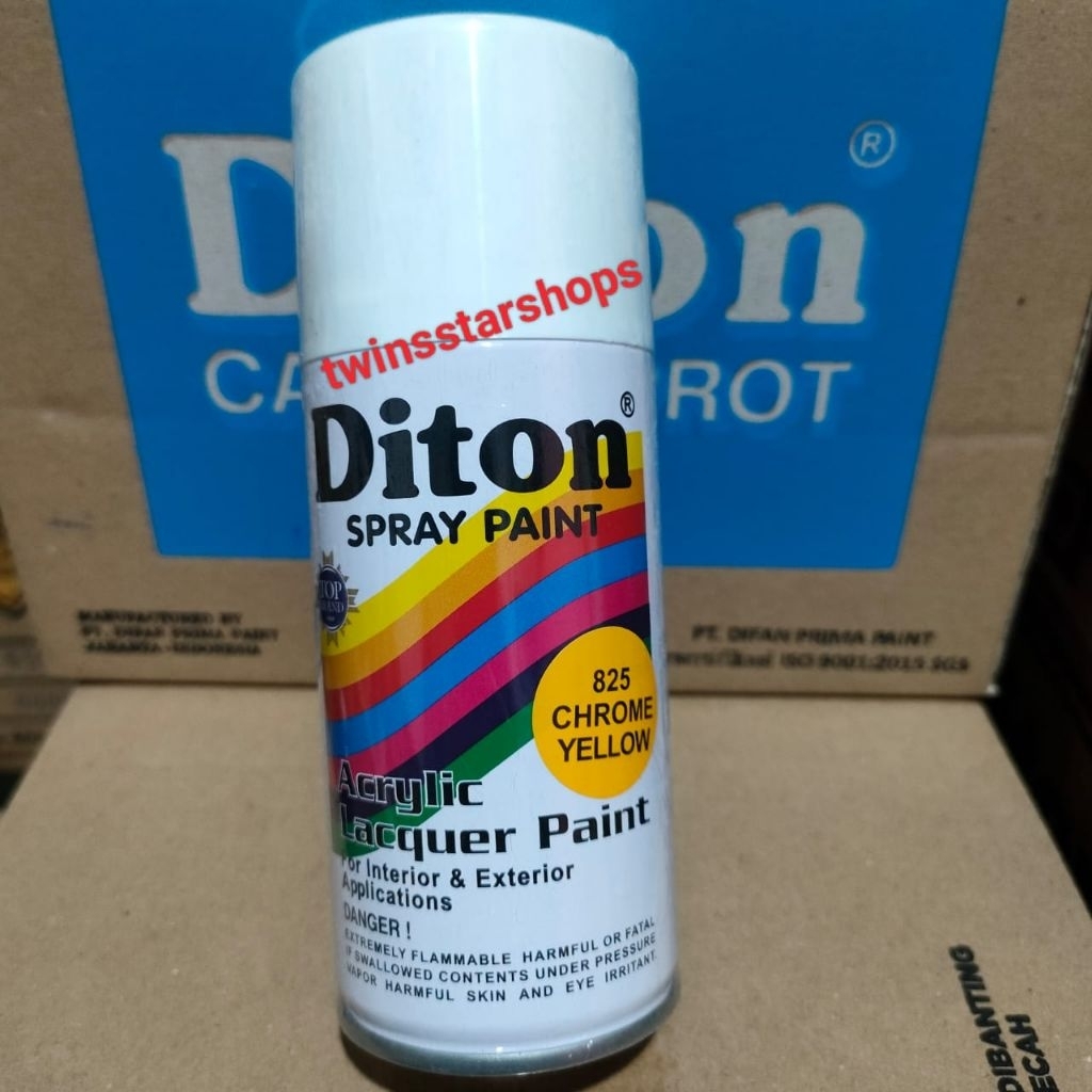 Pilok Pilox Pylox Cat Diton Kuning Lemon Yellow Chrome 825 Glossy Mengkilap Spray Paint 150cc