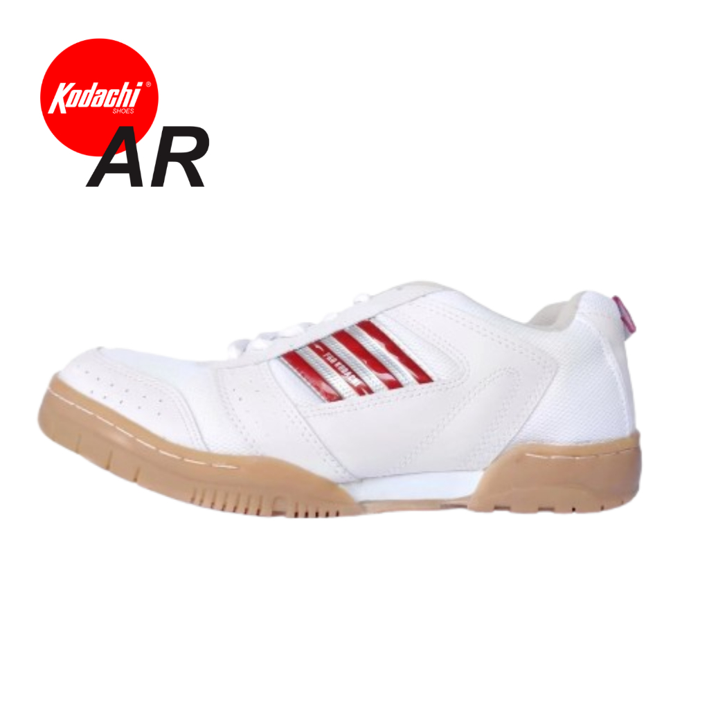 Sepatu Kodachi AR PLUS Putih Merah- Kodachi ARO Plus Karet Mentah Sepatu Badminton