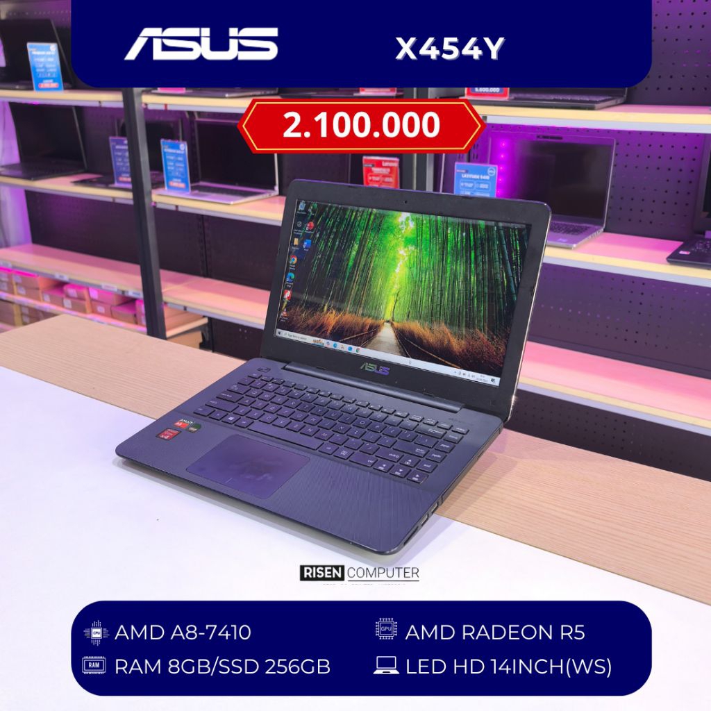Laptop Asus X454Y AMD A8-7410 RAM 8GB SSD 256GB HD 14inch Notebook Second Seken
