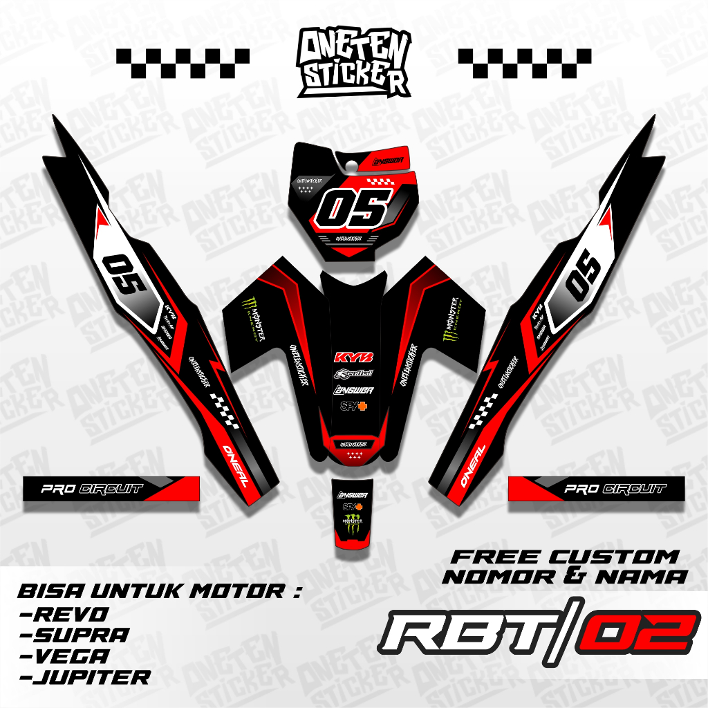 STICKER STRIPPING RBT VEGA R NEW SEMIFULL STICKER CUSTOM TRAIL MOTOR BEBEK RBT 02 | ONE TEN STICKER