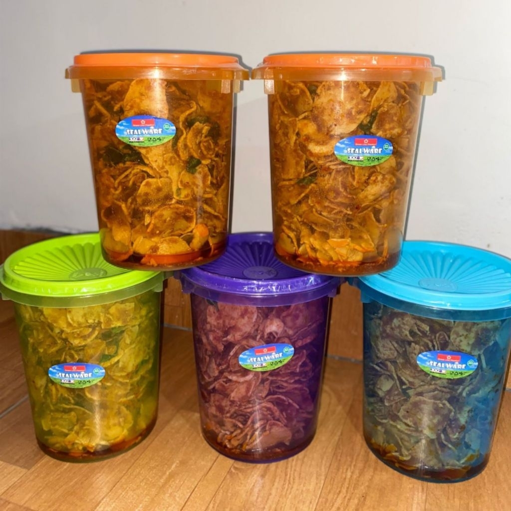 

Basreng pedas manis daun jeruk toples 450 gram