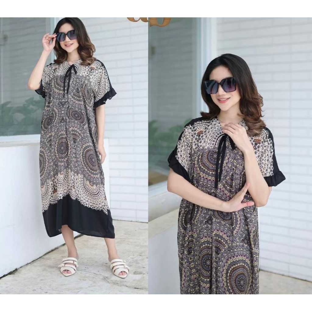 DRESS SALSA//DRESS SAIS RAYON PREMUIM//DASTER BEBBY PENDEK MOTIF BUNGA TERBARU
