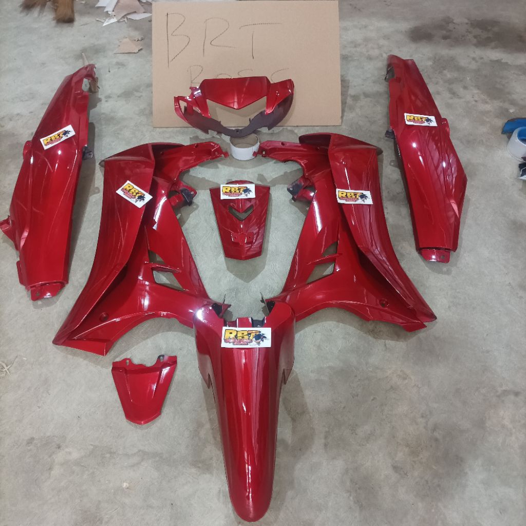 Cover body full set halus vega r new warna merah maron glosyy