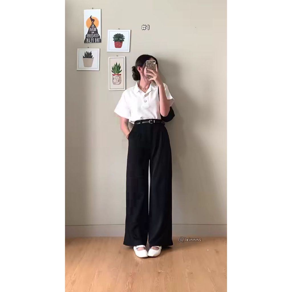 Kemeja Wanita Putih Katun | Atasan Cewek Lengan Pendek Loose Fit Kekinian