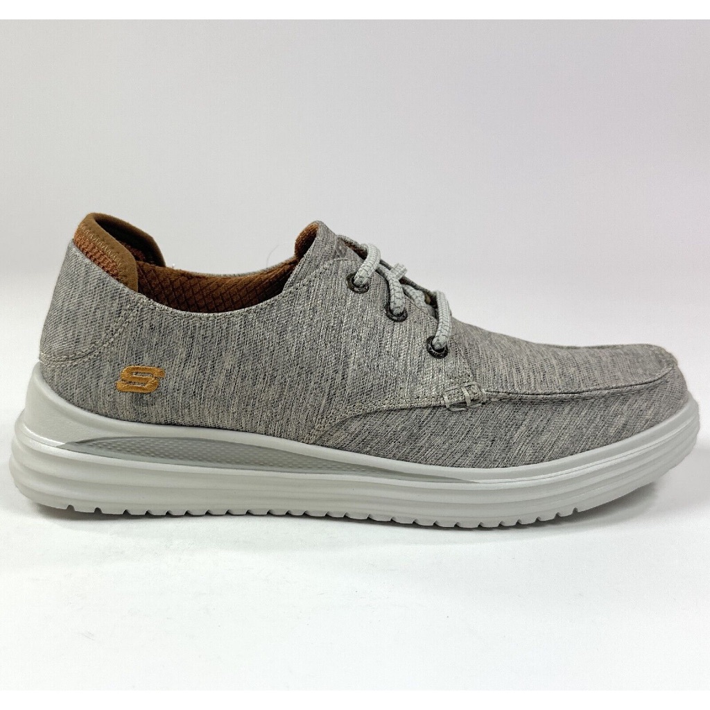 SALE DISKON 70% sepatu Pria Cowok Skechers Proven Ralenzo Mens 8 Taupe Comfort Walking Shoes Sneaker