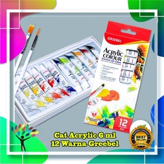 

Acrylic Paint Greebel / Cat Akrilik 6ml 12 Warna / Cat Lukis Canvas Warna Cerah Pekat Greebel