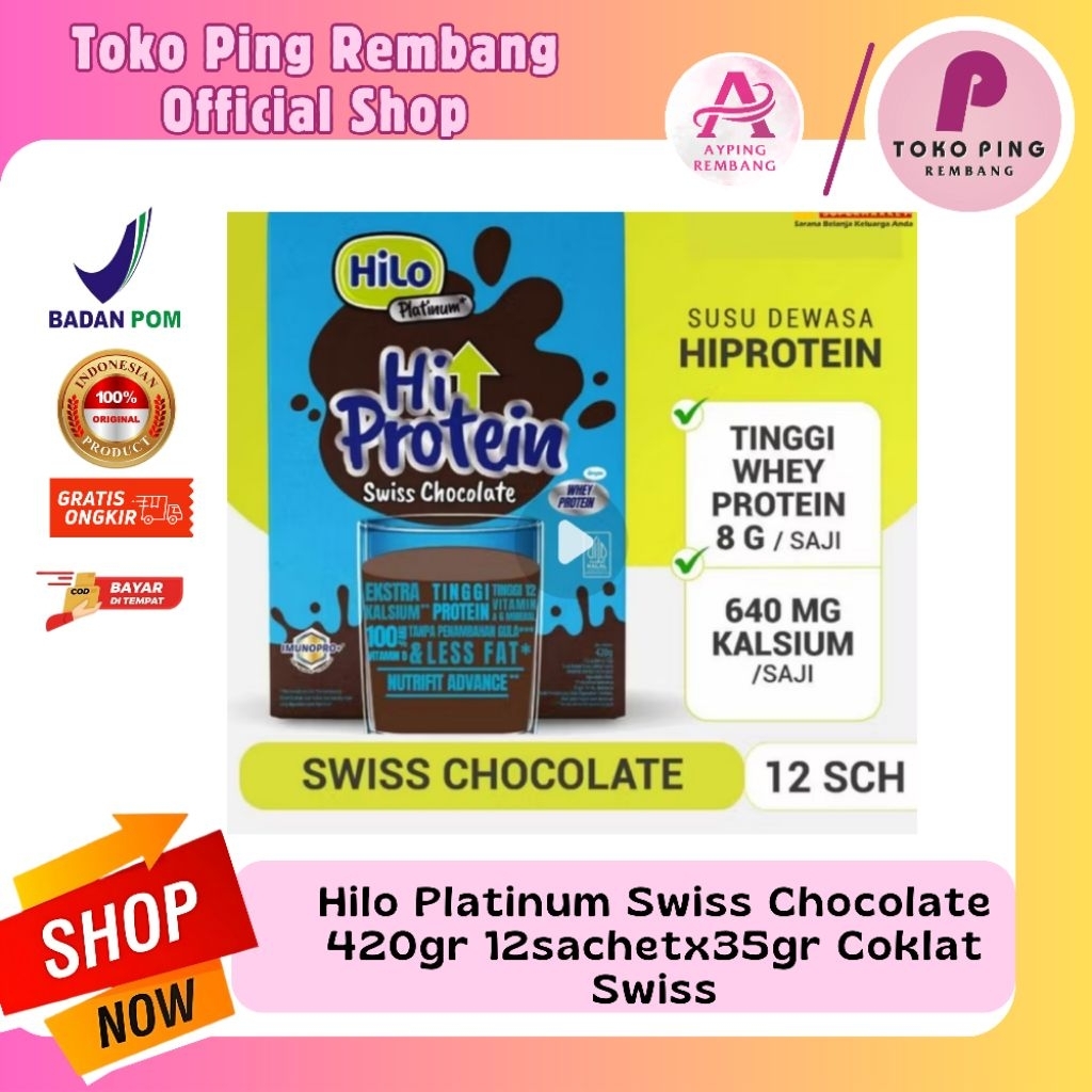 

HIlo Platinum Swiss Chocolate 420gr 12sachetx35gr Coklat Swiss