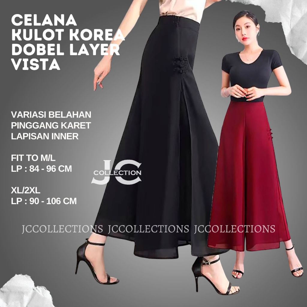 Celana Panjang Wanita Korea Style Dan Elegan Vista Jccollections - Celana Kulot Korea Style Dobel
