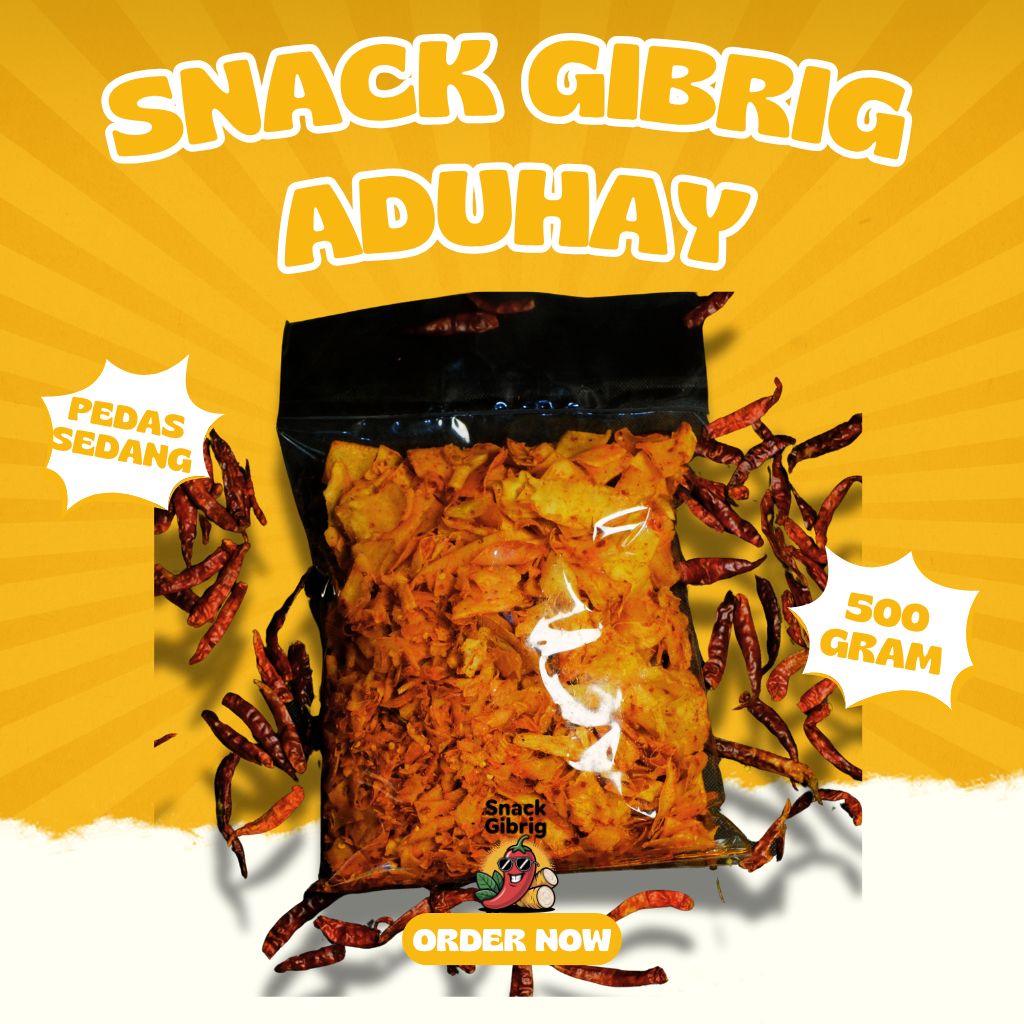 

Keripik Singkong Kriwil Pedas Daun Jeruk & Tanpa Daun Jeruk 500 Gram