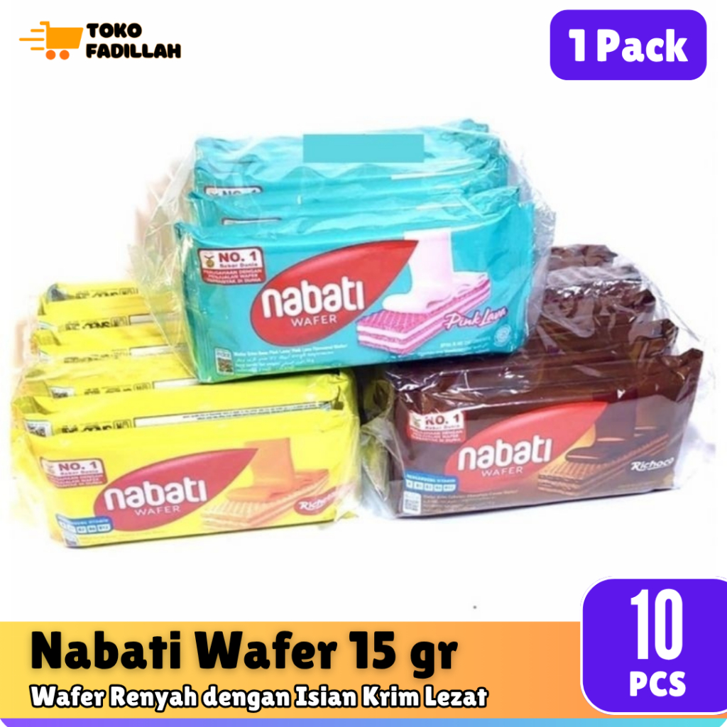 Nabati Wafer 1000-an 15gr x 10 pcs [1 Pack] - Aneka Rasa