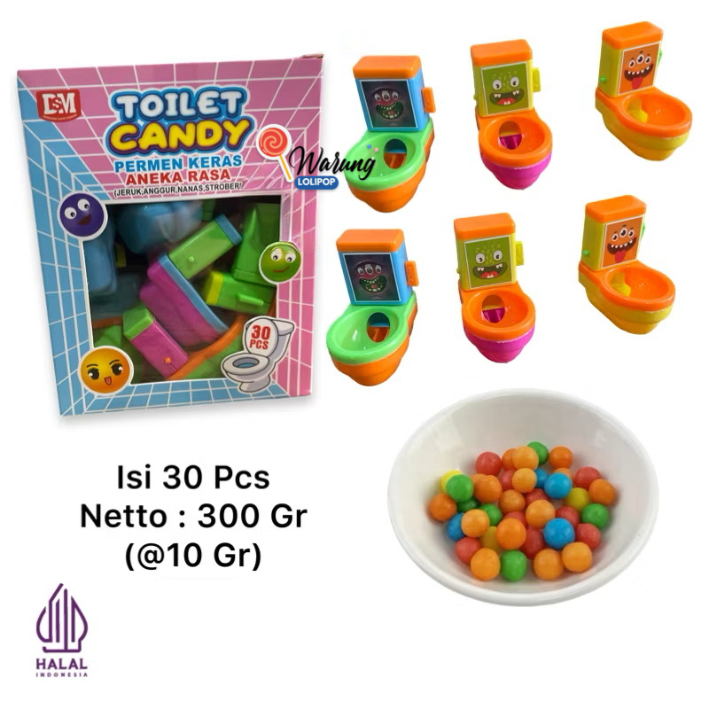 

Permen Toilet Flush Rasa Buah – Isi 30 pcs x 10gr | Permen Mainan Unik & Lucu