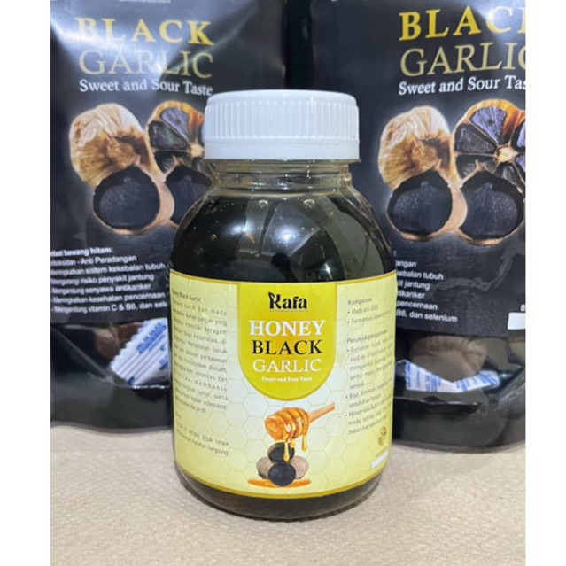 

Honey Black Garlic Tunggal 350 Gram Madu Bawang Hitam Kating/ Lanang Fermentasi