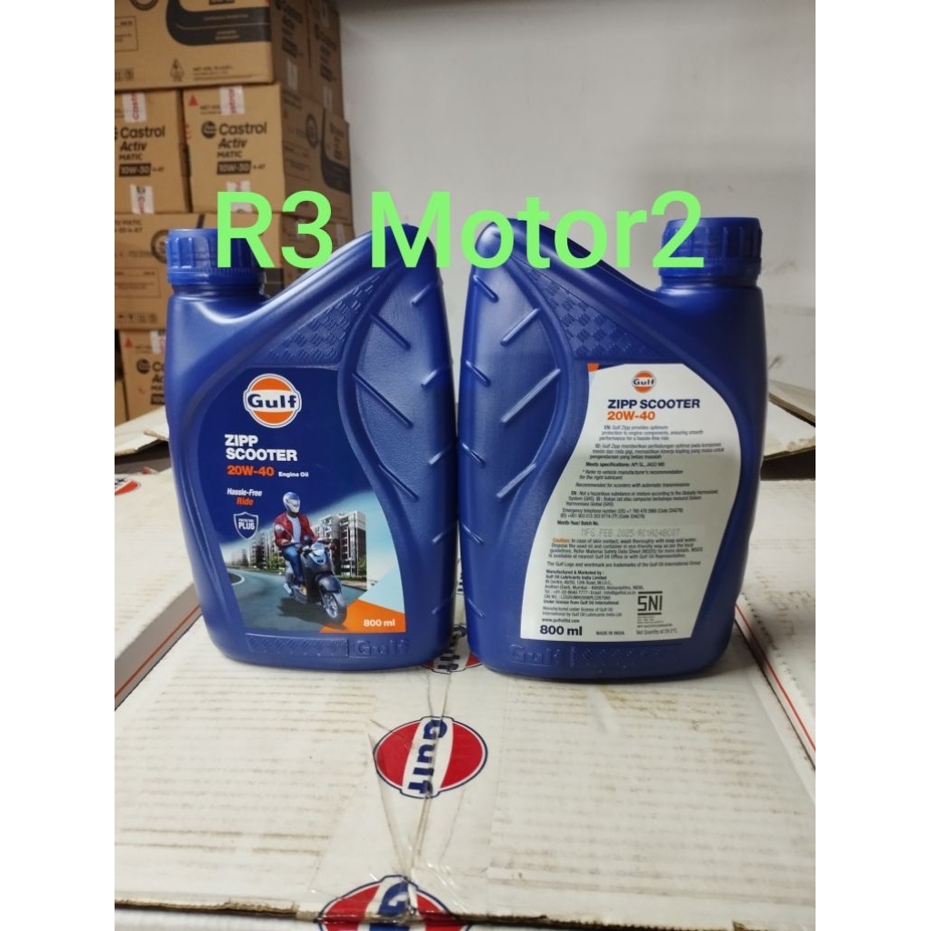 OLI GULF ZIPP SCOOTER 0.8L 20W-40 API SL/JASO MB UNTUK ALL MOTOR MATIC