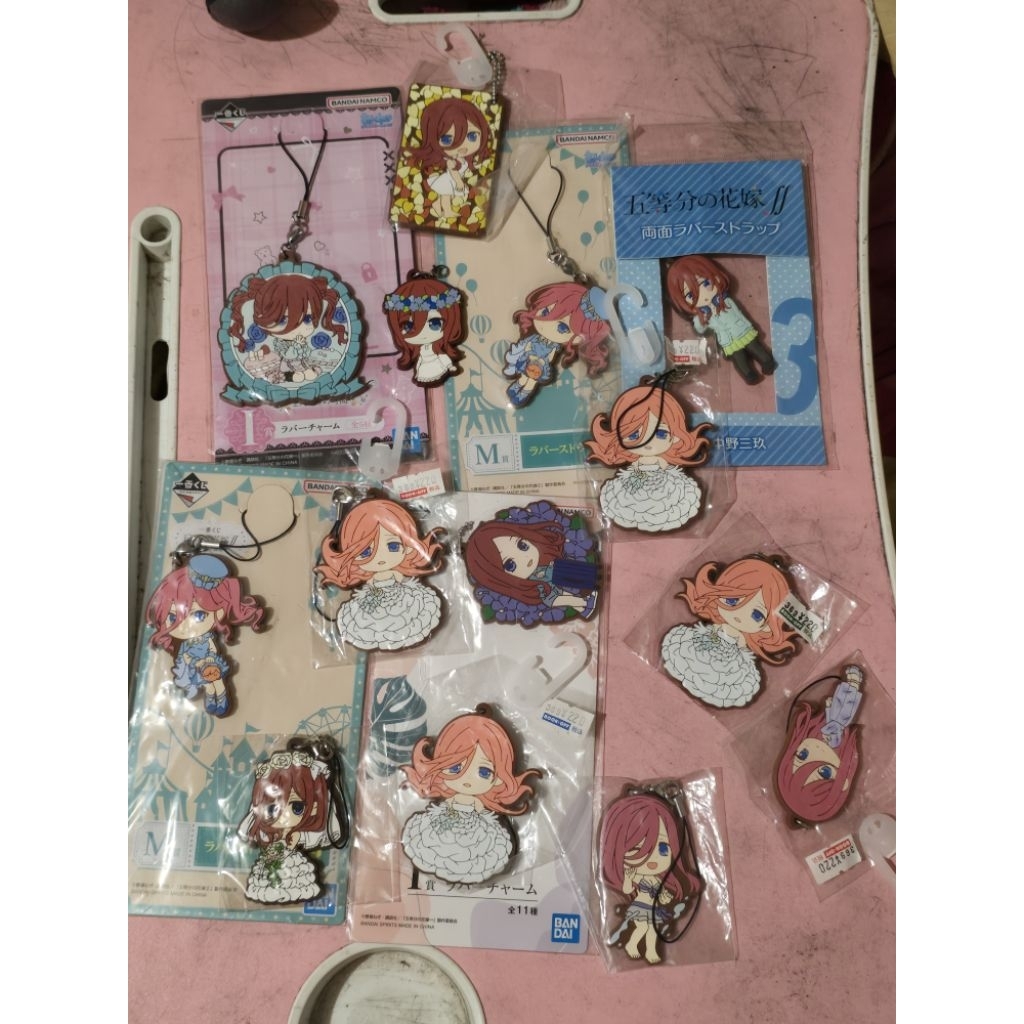 nakano miku gotoubun The Quintessential Quintuplets Akrilik keychain gantungan kunci rubber strap ba