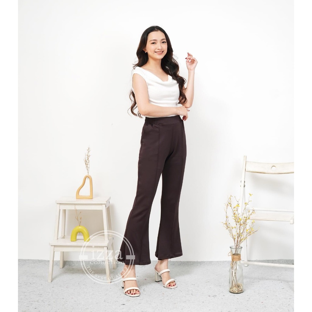 Celana Cutbray Wanita Jumbo Knit Import Korea Elegan Slim Fit l Celana Panjang Wanita Cutbray Jumbo