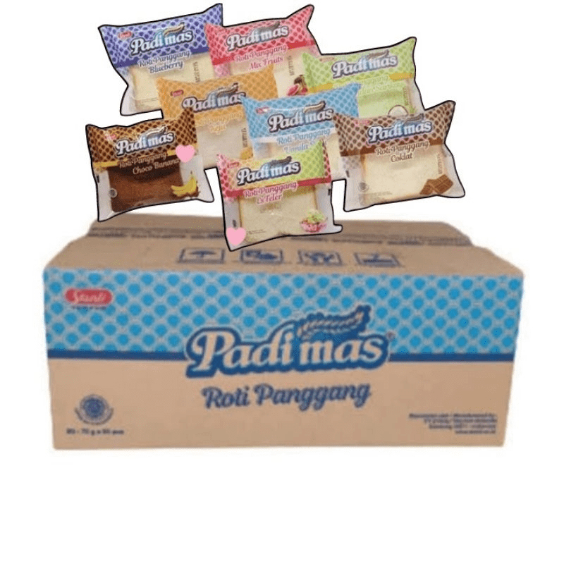 

HARGA 1 KARTON (Isi 60 Pcs) Include Bubblewrap | Padimas Roti Panggang | Varian Mix/Campur