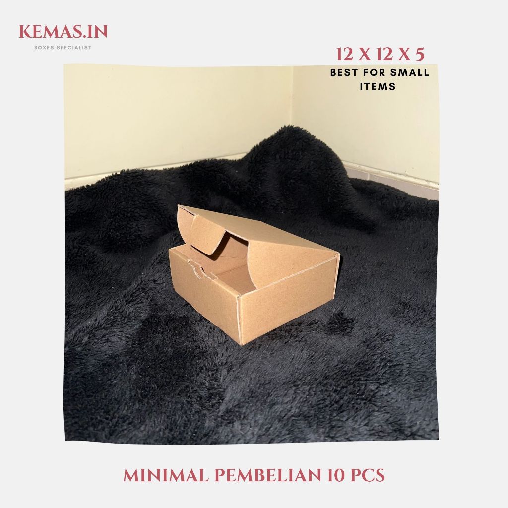 

(100 PCS TERMURAH) Kardus Box Die Cut 12x12x5 CM Kotak Packing Hampers Polos