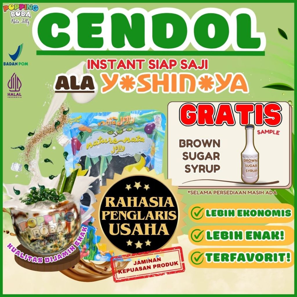 

JellyCendolKecebongAlaYoshinoyaPelengkap MULTIBEV Krimer Creamer Bubuk Powder - Jelly Cendol Kecebong 500 Gram | Cocok Untuk Semua Jenis Minuman
