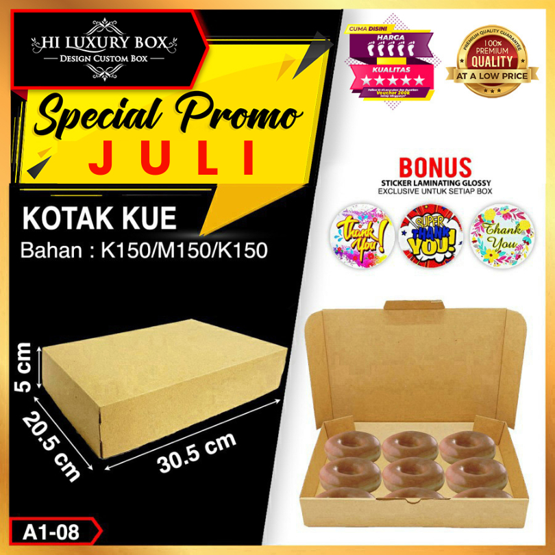 

Kotak Kue | Dus Kue | Kotak serbaguna | Kraft | Murah 30.5x20.5x5