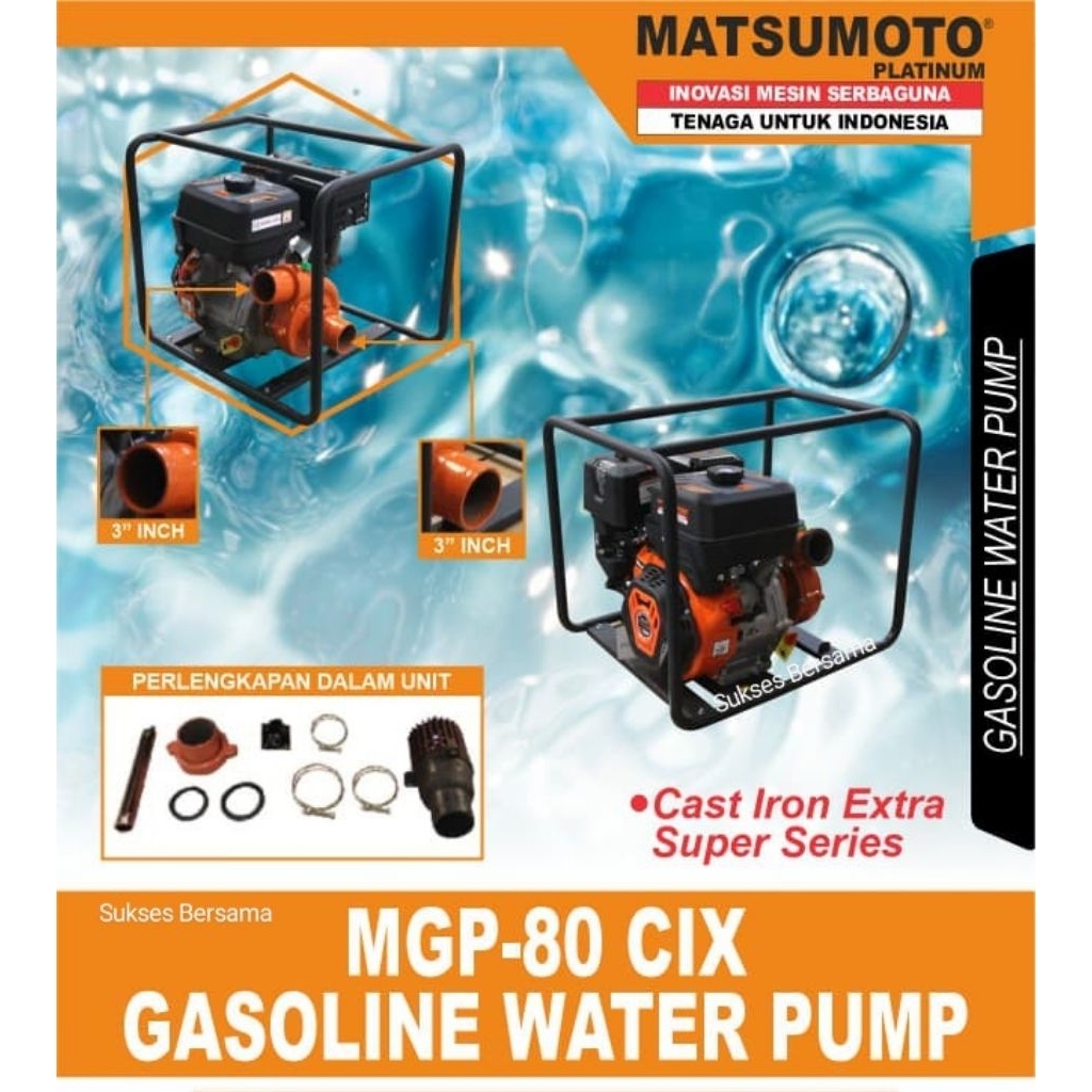 Gasoline Engine Waterpump / Pompa Air Irigasi MGP-80CIX (3 Inch)