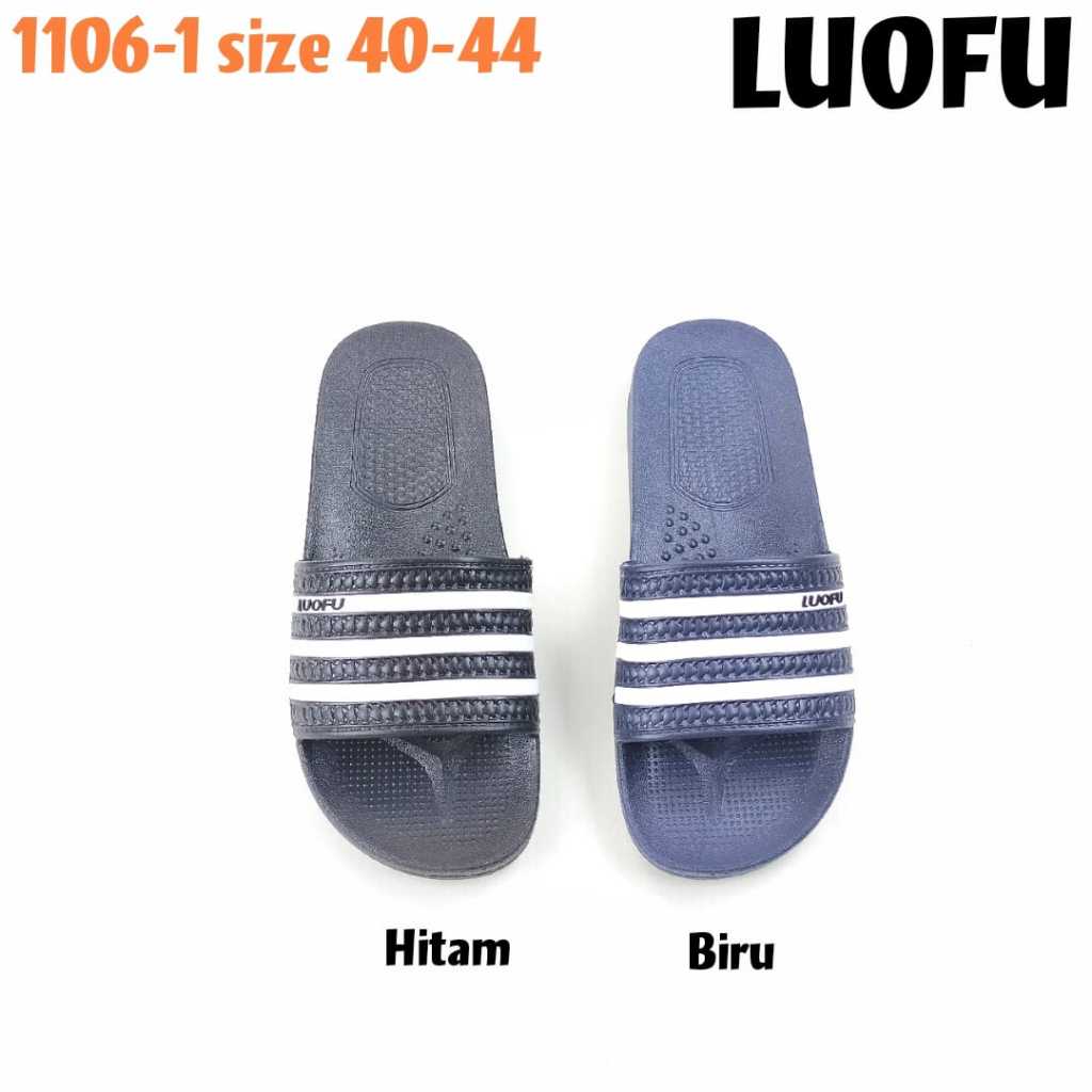 1106-1 LUOFU ORIGINAL Sandal karet empuk murah cowok import model sendal pria
