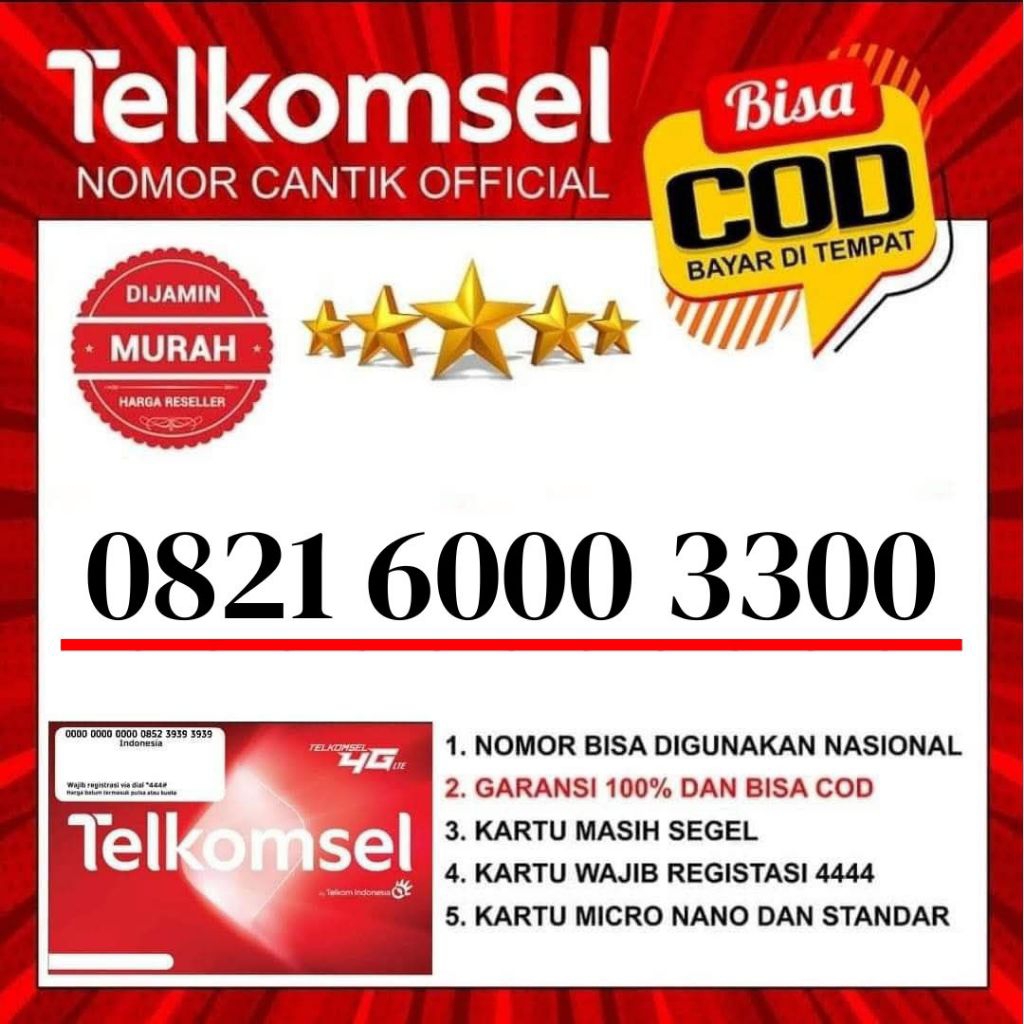 KARTU PERDANA TELKOMSEL RAPI CANTIK 0821 6000 3300