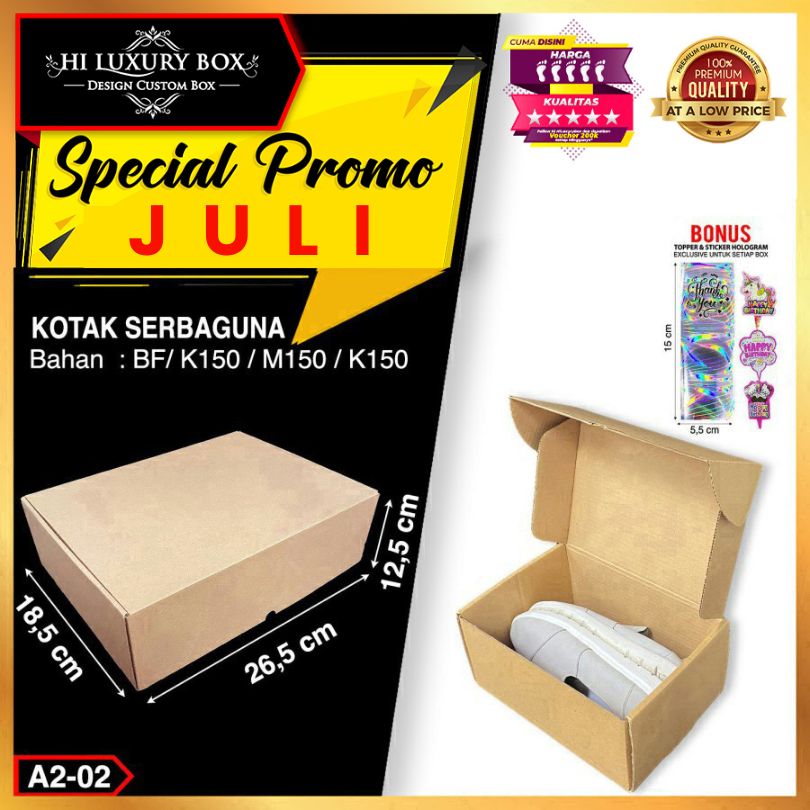 

Kotak Kado | Dus Serbaguna | Kraft | Murah 26.5x18.5x12.5 | A2-02