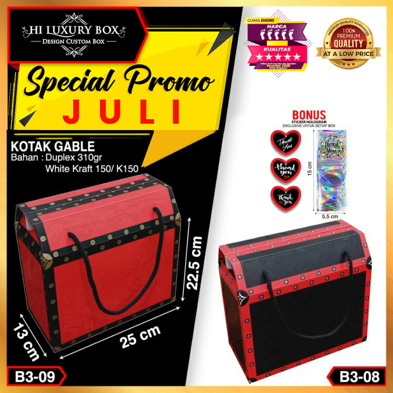 

Kotak Serbaguna | Gable Box | Kotak Kue | Duplex | Murah 25x13x22.5 Packaging