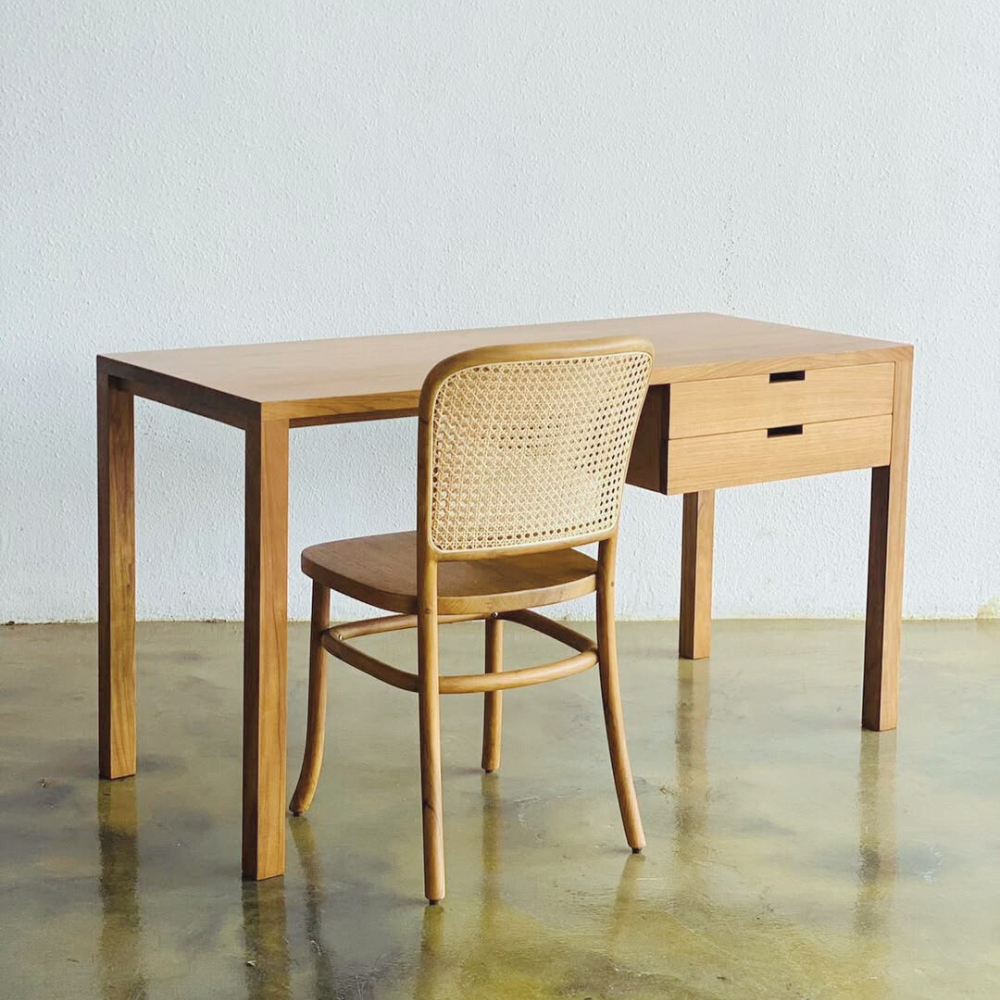 Meja Belajar Meja Kerja Minimalis Kayu Jati Set Kursi