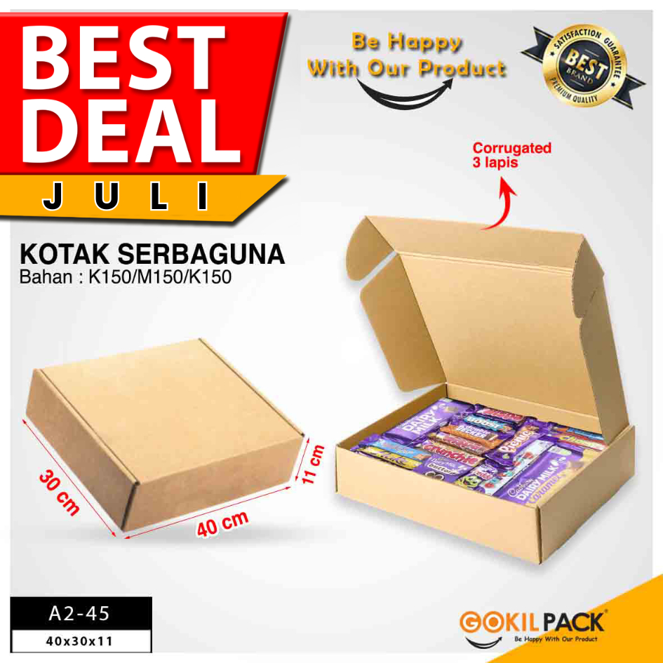 

Kotak kardus - Packaging Coklat Polos Uk 40x30x11 Cm - A2-45