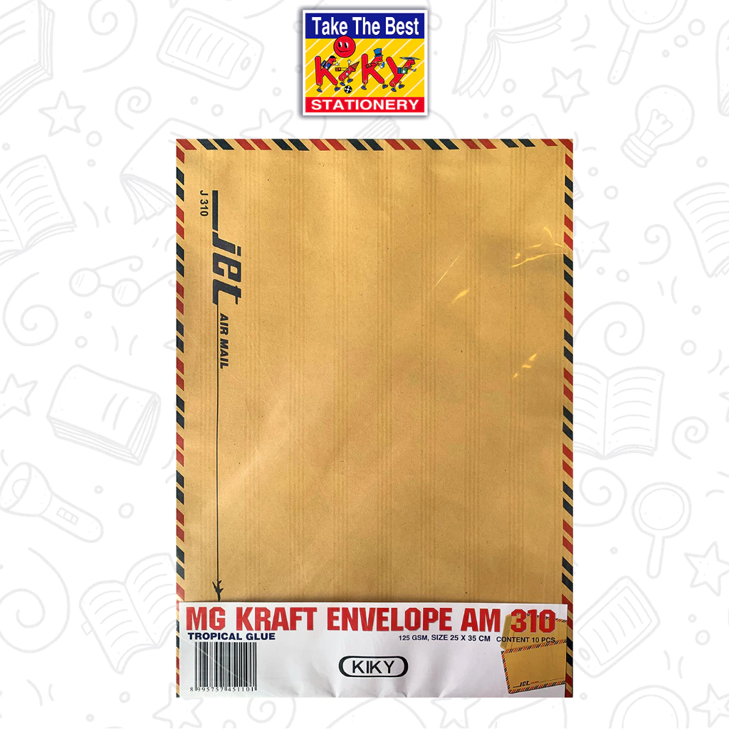 

KIKY Amplop Coklat Airmail No. 310 - 80 GRAM Tali- 1 Pack = 10 Lembar