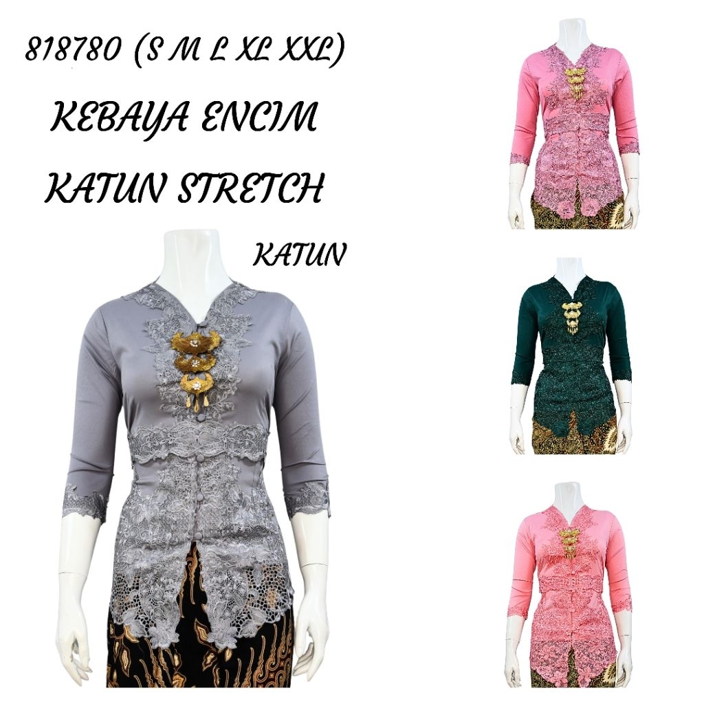 Discount Indah KEBAYA ENCIM LENGAN 7/8 BORDIR SENADA KATUN PARIS KEBAYA WISUDA KEBAYA KATUN KEBAYA
