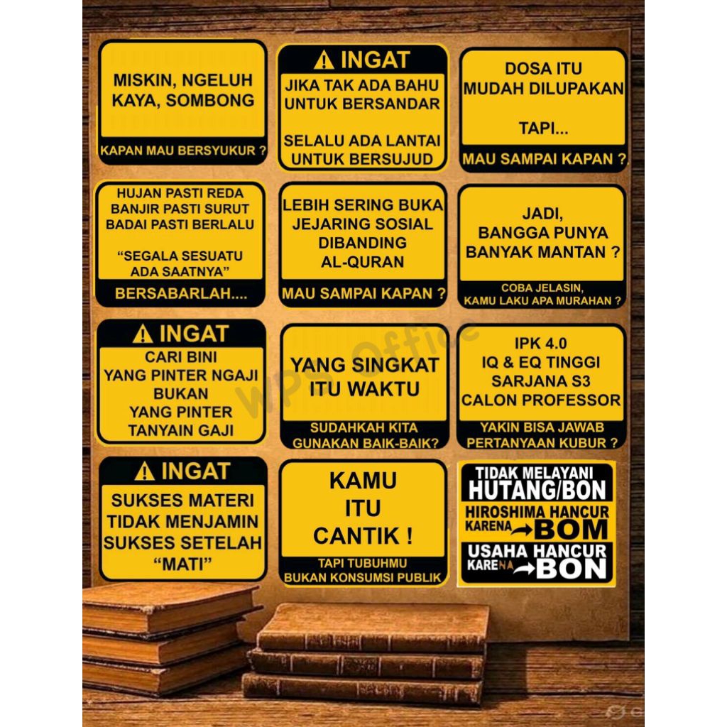 

STICKER WARNING KATA KATA | WATERPROFF