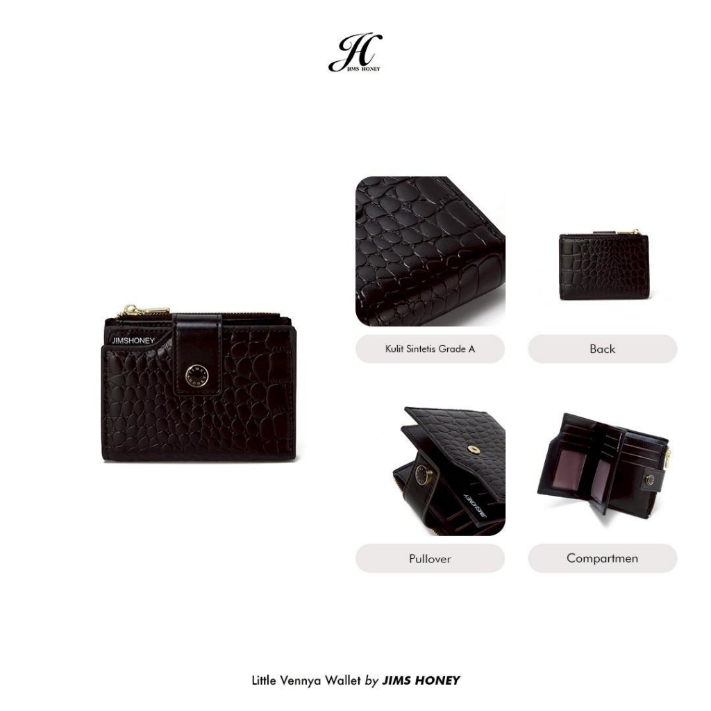 JIMSHONEY Dompet Wanita LITTLE VENNYA WALLET Dompet Uang Kartu Koin Kulit PU