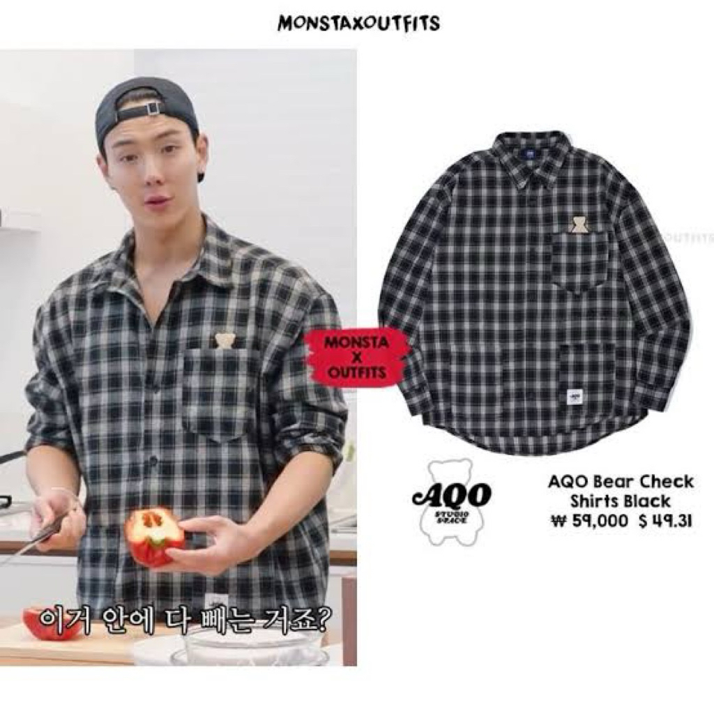 prlvd kemeja shirt aqo studiospace (bear) shownu monsta x