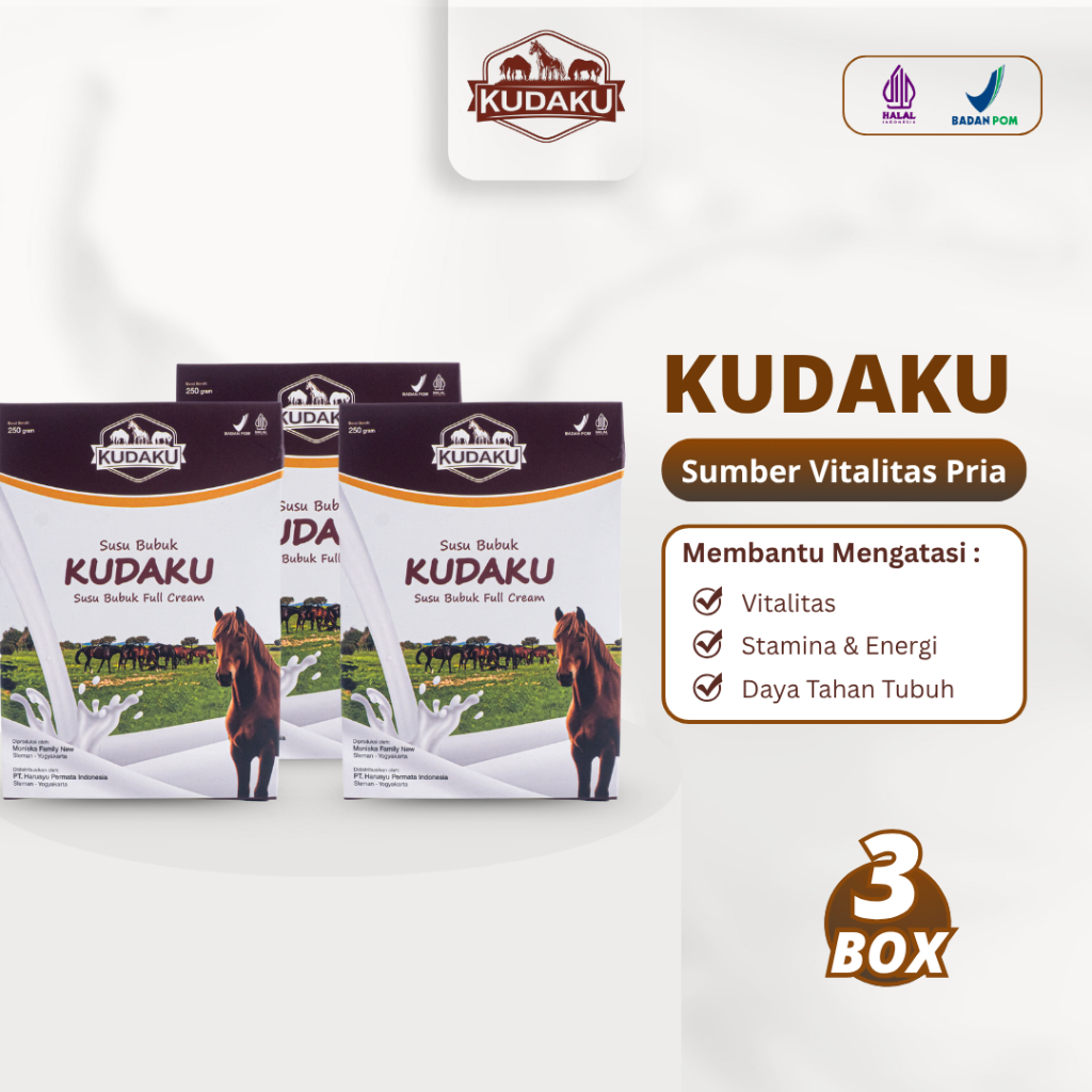 

KUDAKU BUNDLING 3 BOX – Susu Kuda Bubuk Full Cream Stamina Energi Vitalitas Daya Tahan Tubuh Pria