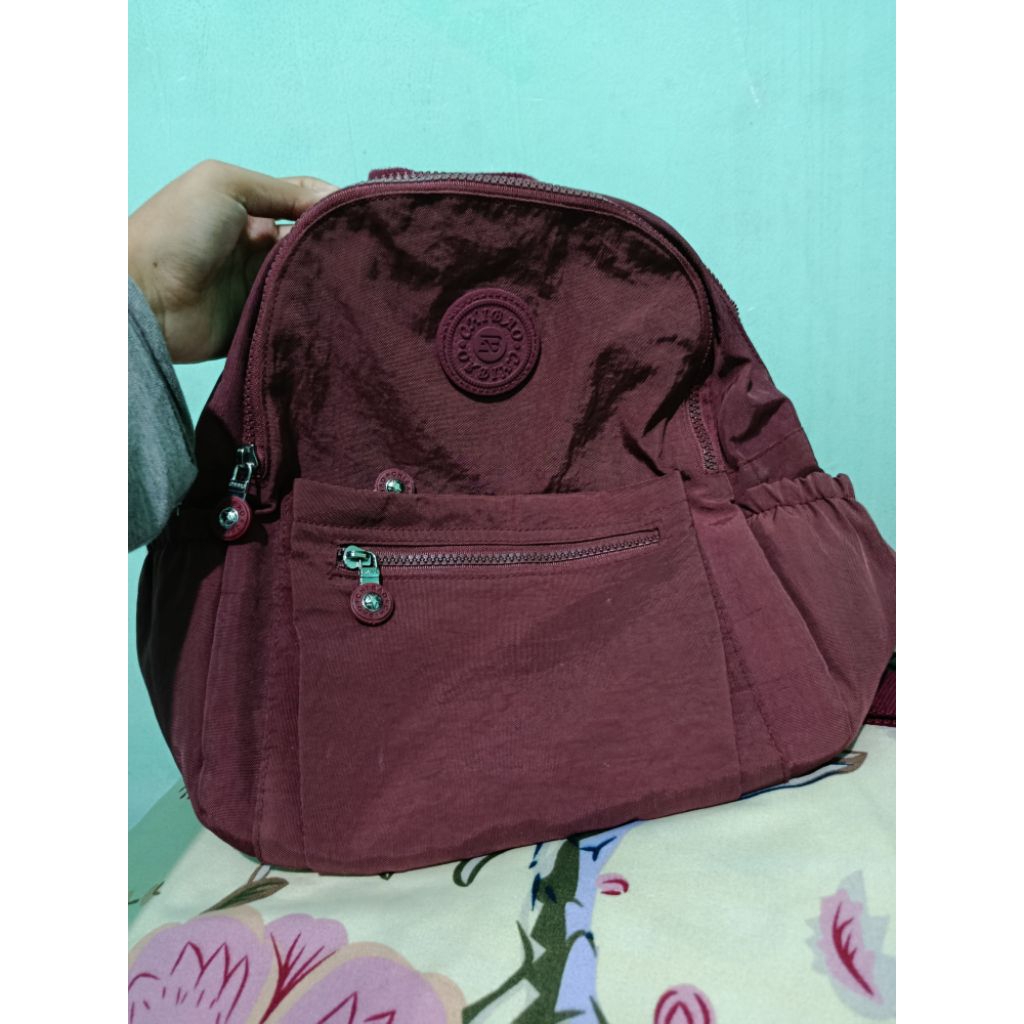 Preloved Like New Tas Ransel Chibao Warna Maroon