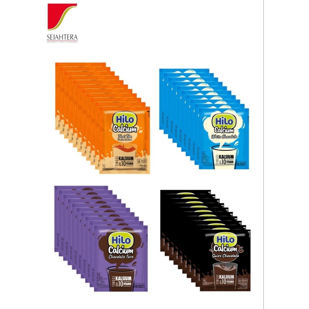 

HILO CALCIUM (Thai tea,chocolate taro,swiss chocolate,white chocolate) 10x 14gr