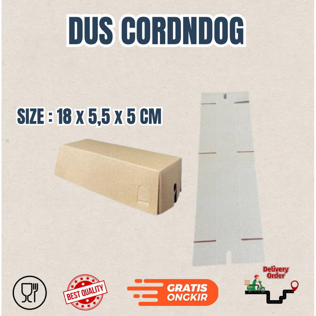 

Box Corndog Craft - Dus Corndog - Kotak Corndog - Uk 18 x 5,5 x 5 cm Full Laminasi