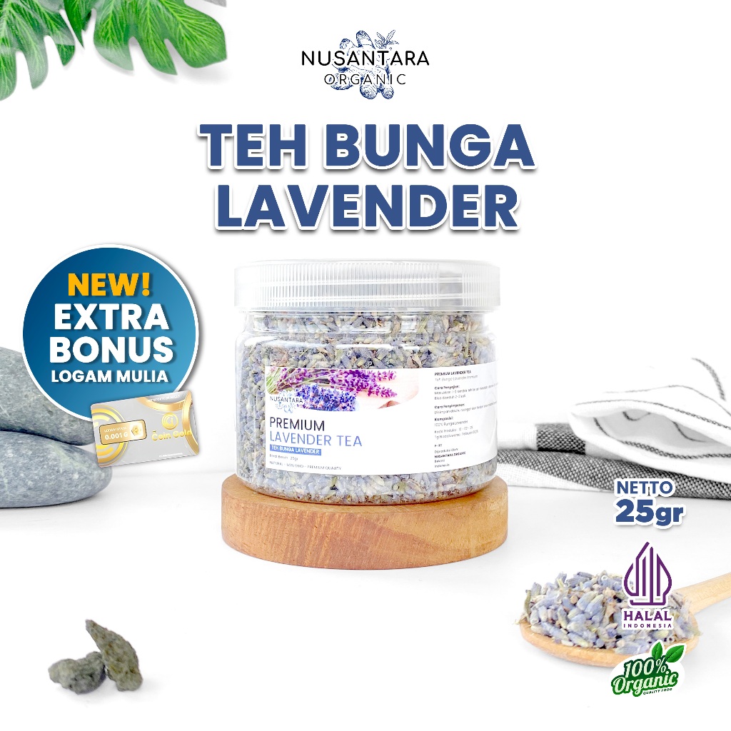 

Nusantara Organic Teh Bunga Lavender Insomnia Flower Tea Alami Organik Asli Siap Seduh 25gr