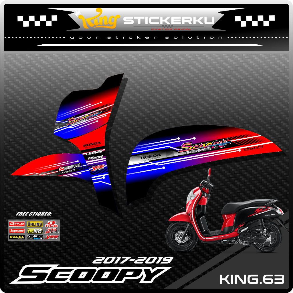 (COD) Stiker Scoopy New 2017/2020 Decal Striping Standar Scoopy New Premium Racing. KS.063