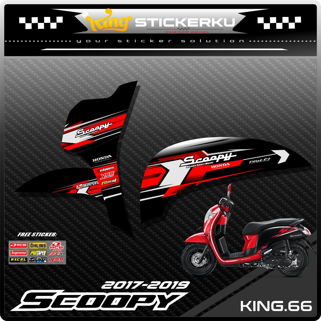 (COD) Stiker Scoopy New 2017/2020 Decal Striping Standar Scoopy New Premium Racing. KS.066