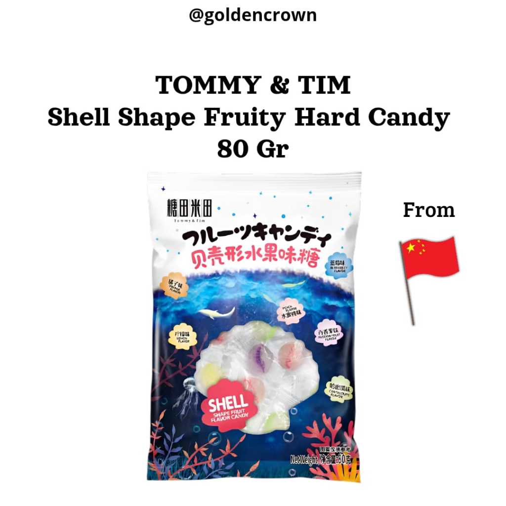 

Tommy and Tim Shell Shape Fruity Hard Candy / Permen Aneka Rasa Buah Bentuk Kerang 80g