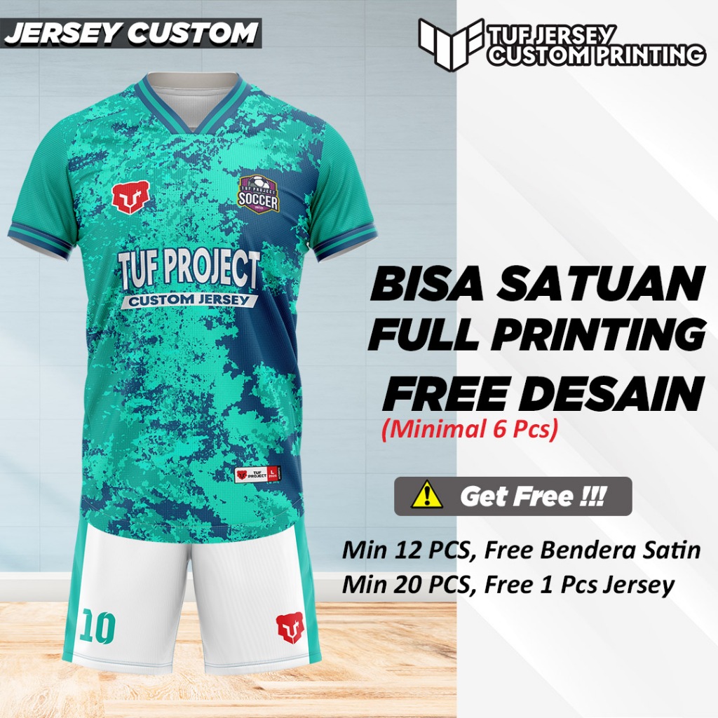 Jersey Printing Custom Futsal Sepak Bola Voli Badminton Football Volley Volly Olahraga Running Bulut