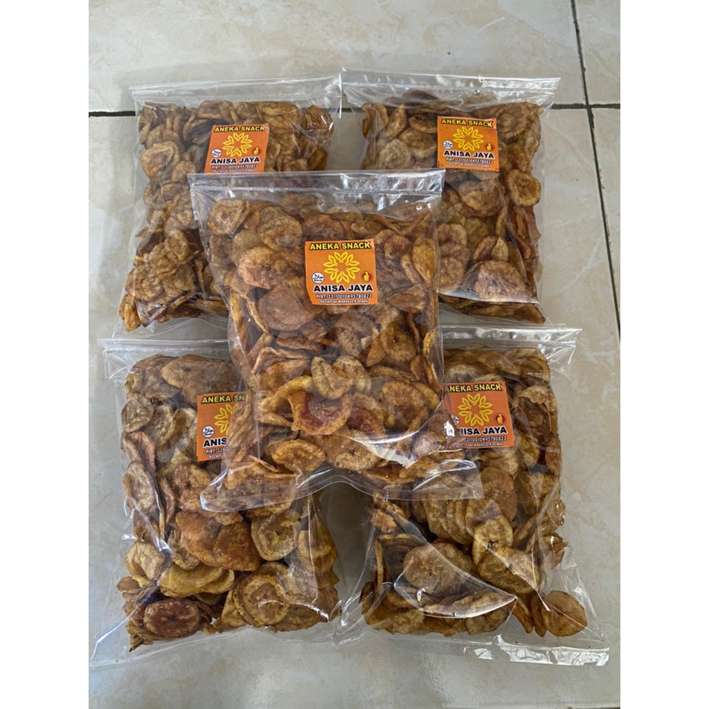 

keripik pisang manis 1kg dapat 5 bungkus